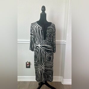 Chico's Casual Black and White Midi Dress